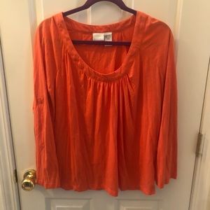 Newport News Orange Coral Women’s Blouse Top L
